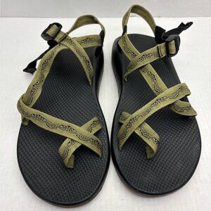 Chaco men’s Olive Strap Adventure Sandals - Black Footbed, SZ 14, box 9